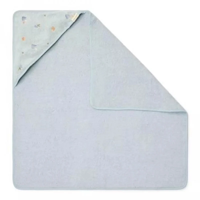 Prosop cu gluga cu broderie 75x75 cm - Blue - Little Dutch 3