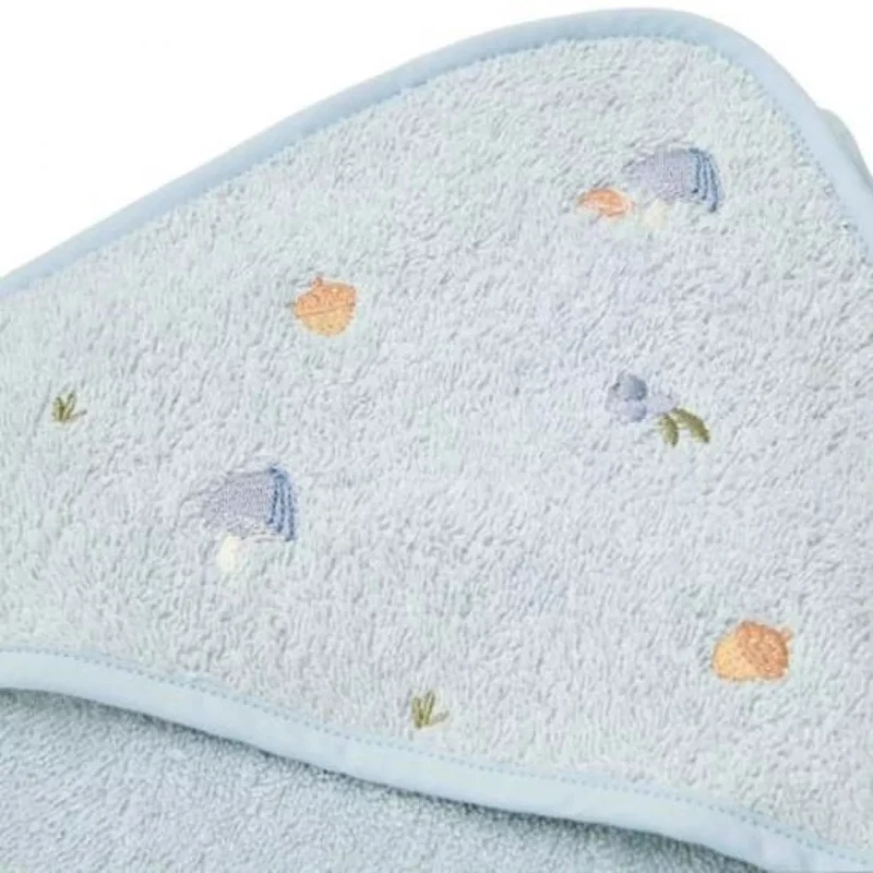 Prosop cu gluga cu broderie 75x75 cm - Blue - Little Dutch 4