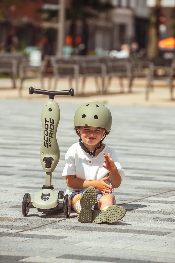 Casca de protectie pentru copii, cu sistem de reglare, Scoot & Ride Olive,S, 51-55cm 6