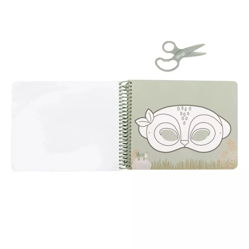 Carte cu masti pentru decupat - stickere si foarfeca incluse - Jim Safari Friends - Little Dutch 4