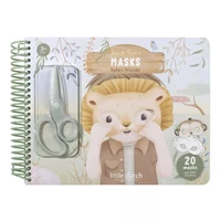 Carte cu masti pentru decupat - stickere si foarfeca incluse - Jim Safari Friends - Little Dutch