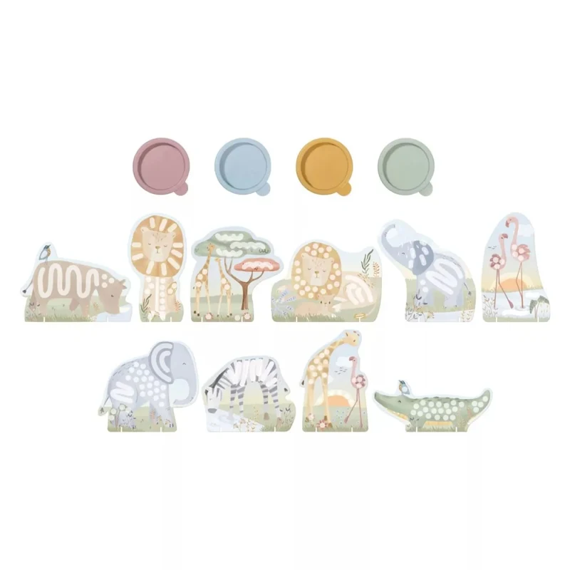 Carte de pictat cu degetele - Safari Friends - Little Dutch 3