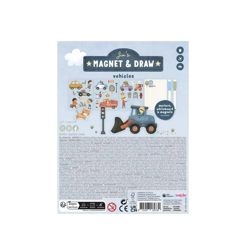 Carte magnetica cu figurine - Jim Vehicles - Little Dutch 2