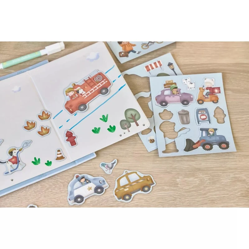 Carte magnetica cu figurine - Jim Vehicles - Little Dutch 8