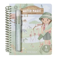 Carte magica de colorat cu apa - Rosa - Safari Friends - Little Dutch