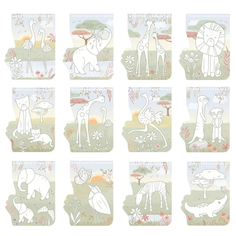 Carte de colorat - Rosa - Safari Friends - Little Dutch 3