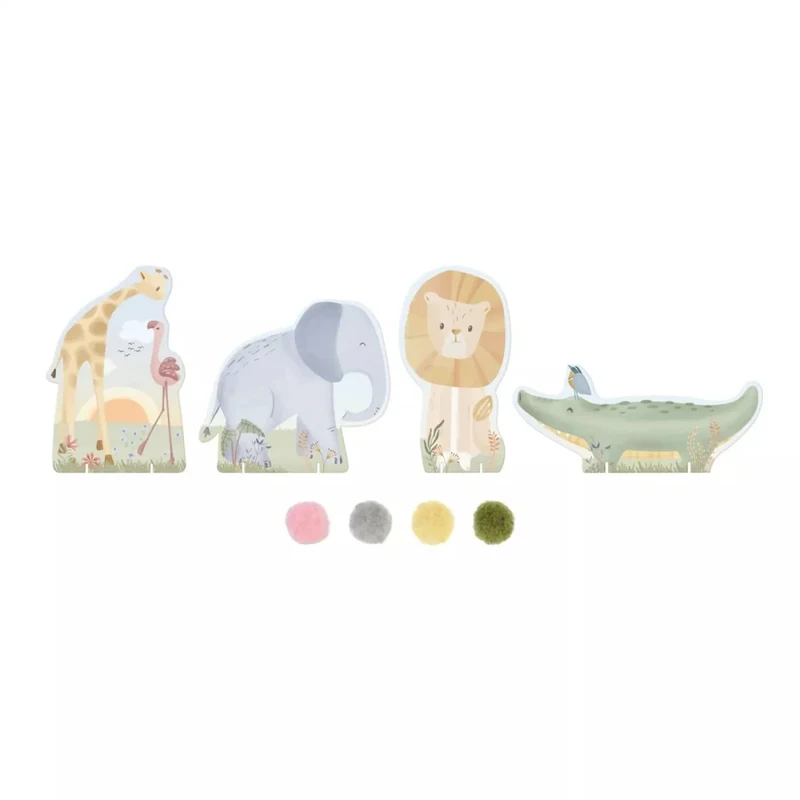 Набор для творчества с помпонами - Safari Friends - Little Dutch 4