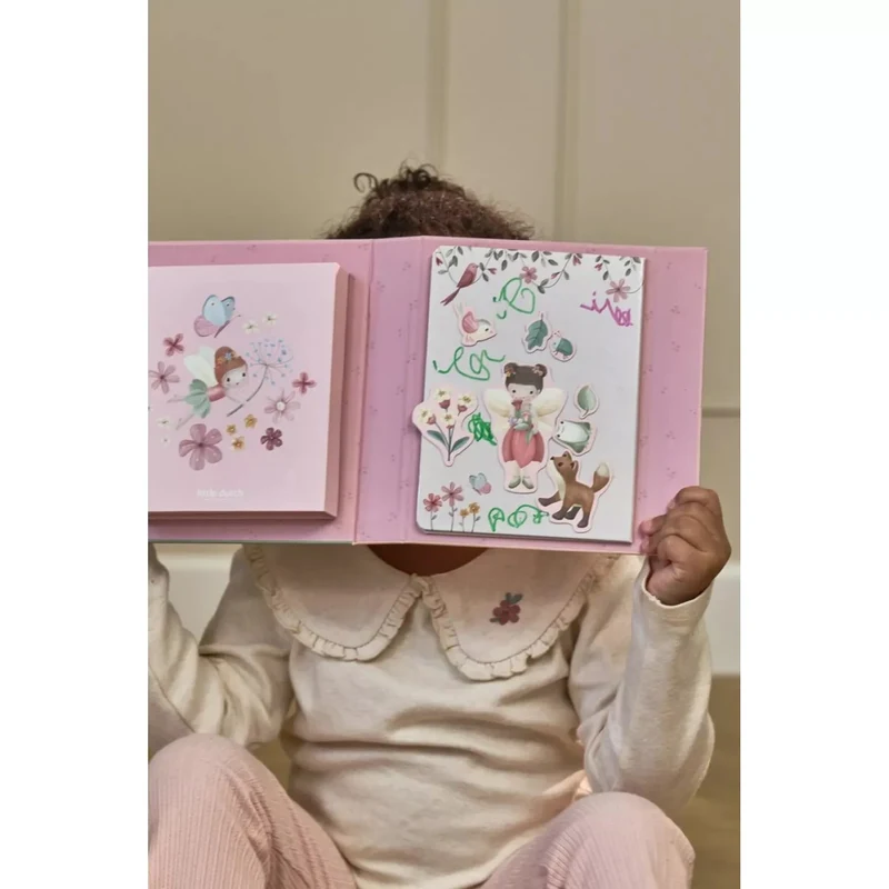 Carte magnetica cu figurine - Rosa Fairy Garden - Little Dutch 5