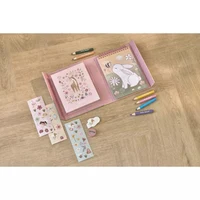 Set de colorat cu carte, creioane si stickere - Rosa Fairy Garden - Little Dutch 8