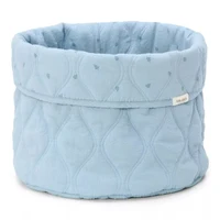 Cos de depozitare mediu din bumbac organic - 30x25 cm - Pure Denim Blue - Little Dutch