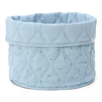 Cos de depozitare mediu din bumbac organic - 30x25 cm - Pure Denim Blue - Little Dutch 2