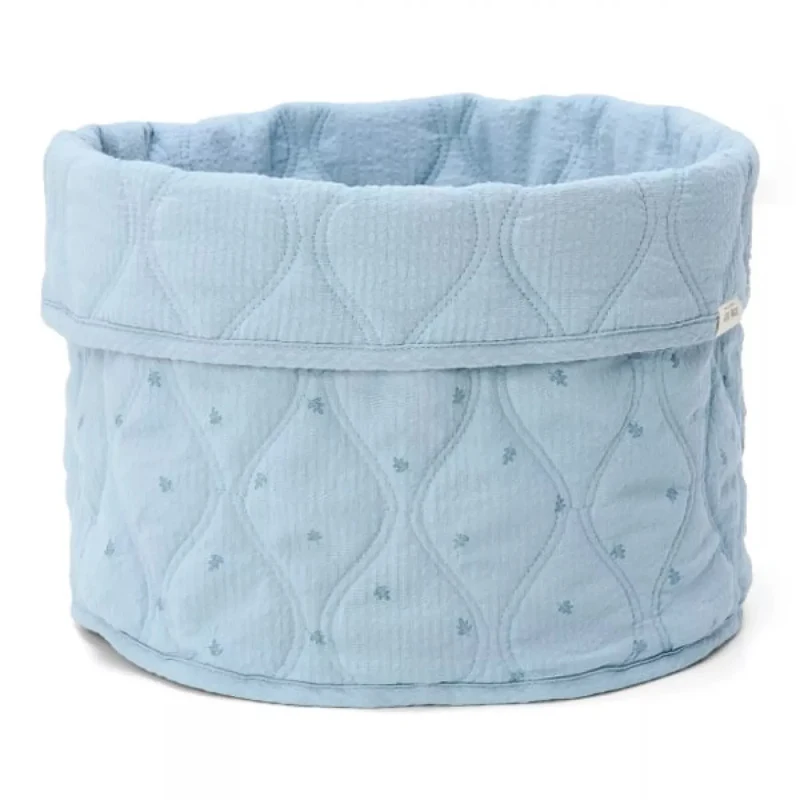 Cos de depozitare mediu din bumbac organic - 30x25 cm - Pure Denim Blue - Little Dutch 2