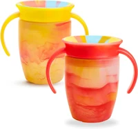 Munchkin CANA MIRACLE 360, TROPICAL SWIRL, CU MANERE, 207ML, SET 2 BUC., 6L+ - RED/YELLOW