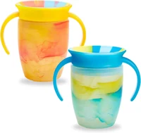Munchkin CANA MIRACLE 360, TROPICAL SWIRL, CU MANERE, 207ML, SET 2 BUC., 6L+ - Blue/YELLOW