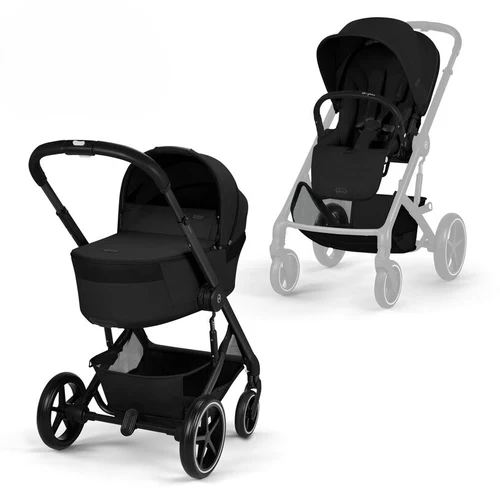 Складная коляска с люлькой Cybex Balios S Lux Moon Black, black