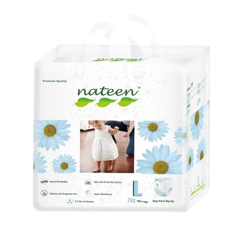 BPL20 Scutece Pants Eco-Friendly Bebeluși Nateen Premium Nr.4 – 9–14 kg (20 buc) | Hipoalergenice &
