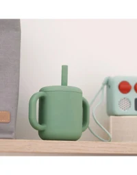 Тренировочная чашка с силиконовой соломинкой Sage Green 6