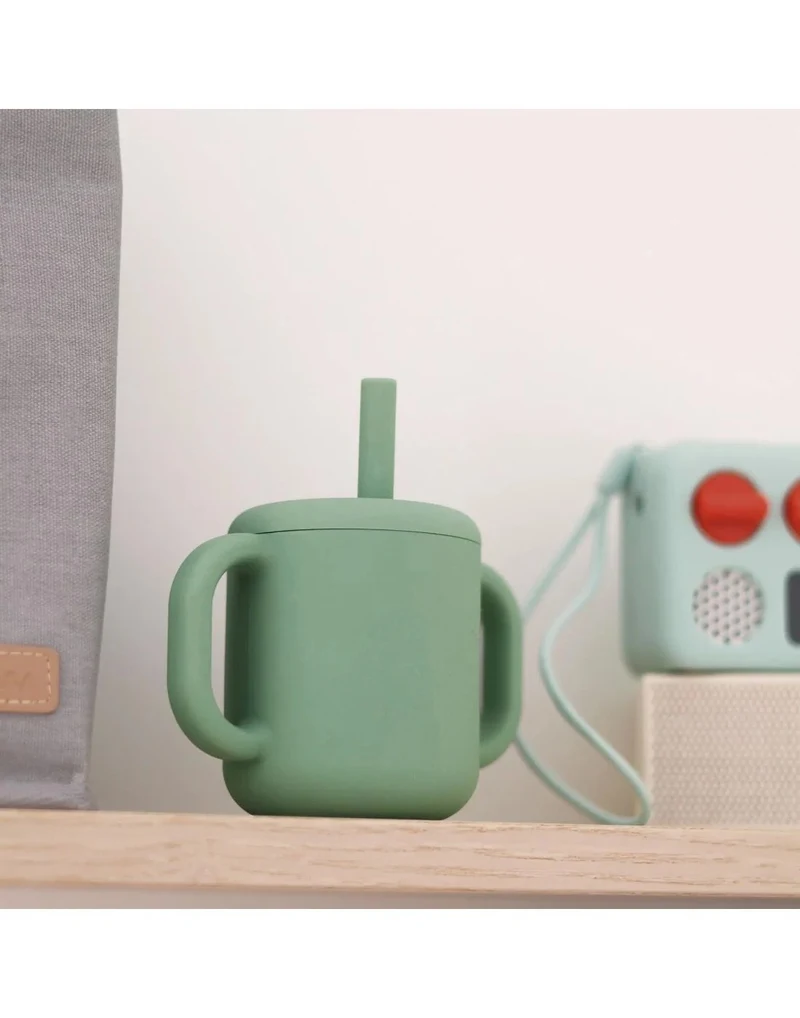 Тренировочная чашка с силиконовой соломинкой Sage Green 6