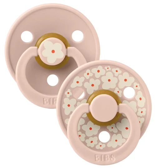 Bibs Set 2 suzete rotunde latex (0-6 luni) Jasmine Blush Mix