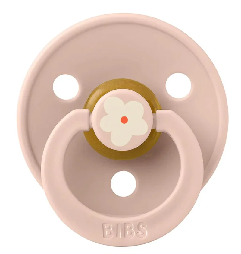 BIBS Набор из 2 круглых латексных сосок-пустышек (0–6 месяцев) Jasmine Blush Mix - BIBS 3