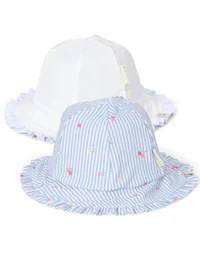 Солнцезащитная панама с UV-защитой 50+ – Sunny Flowers Blue – Little Dutch – 1–2 года