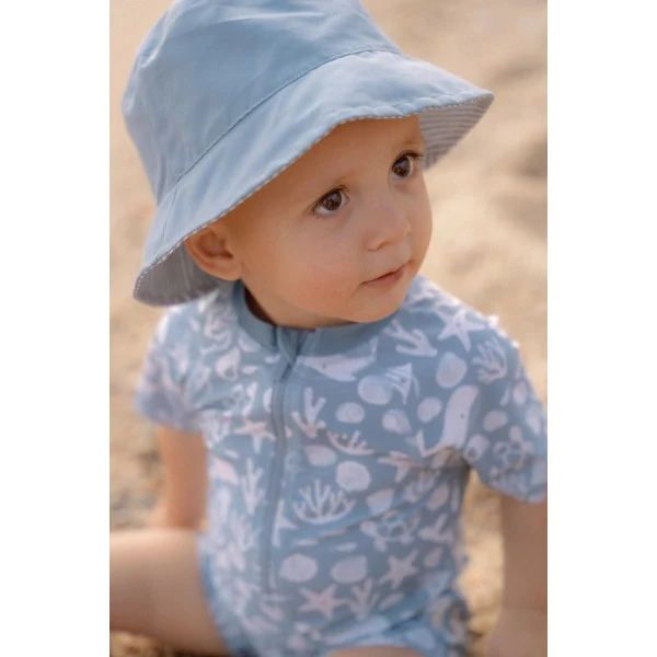 Palarie de soare reversibila cu protectie protectie UV 50+ - Sea Life Ocean Blue - Little Dutch 2-4 4