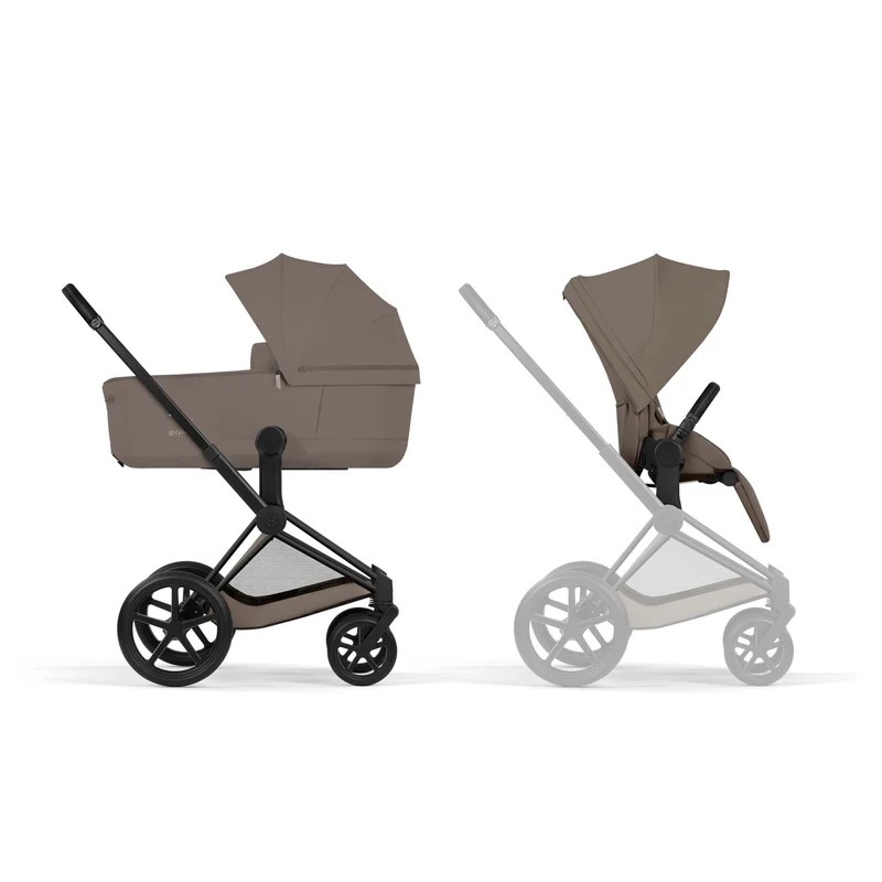 Carucior 2 in 1 Cybex Priam V colectia Platinum 2026 Coconut Brown cadru Matt Black 2