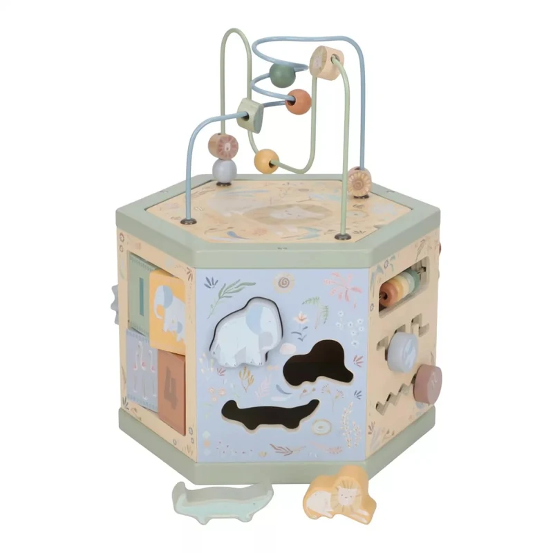 Деревянный развивающий кубик шестигранной формы, FSC – Safari Friends – Little Dutch 2