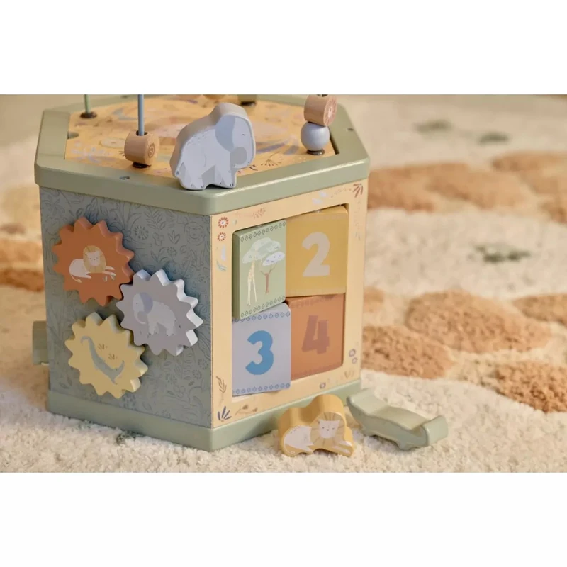 Деревянный развивающий кубик шестигранной формы, FSC – Safari Friends – Little Dutch 7
