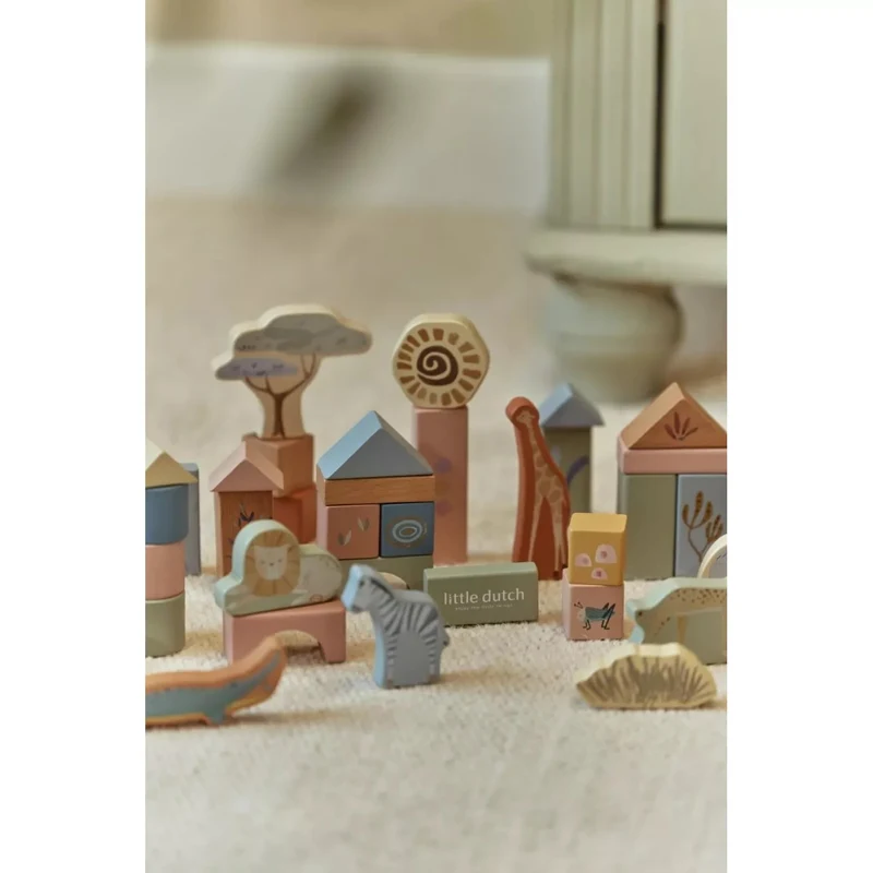 Деревянные строительные кубики FSC – Safari Friends – Little Dutch 5