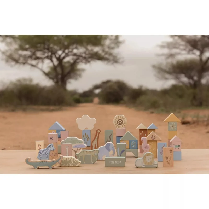 Деревянные строительные кубики FSC – Safari Friends – Little Dutch 2