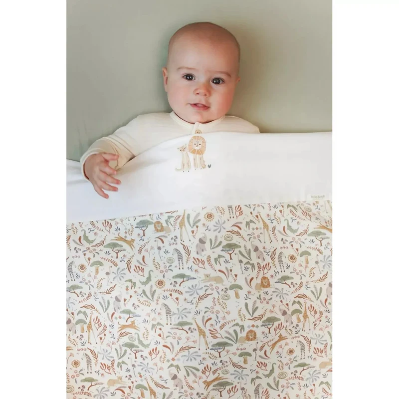 Cearsaf cu elastic pentru patut - Blooming Safari - Little Dutch 3