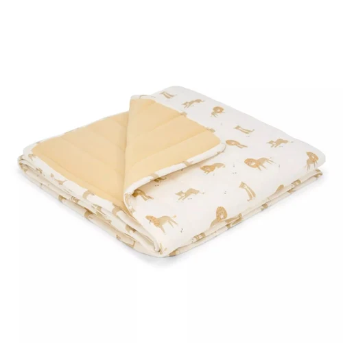 Patura matlasata din bumbac organic - Safari Leo - 70 x 100 cm- Little Dutch
