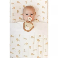 Patura matlasata din bumbac organic - Safari Leo - 70 x 100 cm- Little Dutch 2