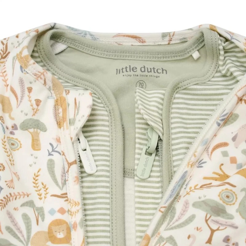 Sac de dormit 2 in 1 pentru 4 anotimpuri din bumbac organic - Safari Wonders - 90 cm - Little Dutch 3