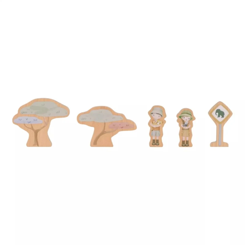 Trenulet cu sine din lemn si accesorii - Safari Friends - Little Dutch 3