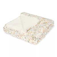 Patura din bumbac organic dublata cu plus - Safari Wonders - 70 x 100 cm - Little Dutch