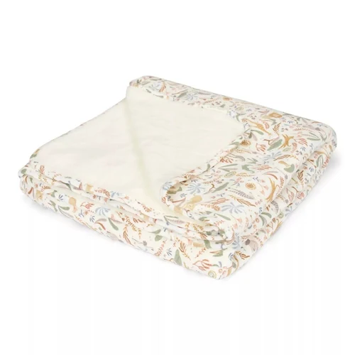 Patura din bumbac organic dublata cu plus - Safari Wonders - 70 x 100 cm - Little Dutch