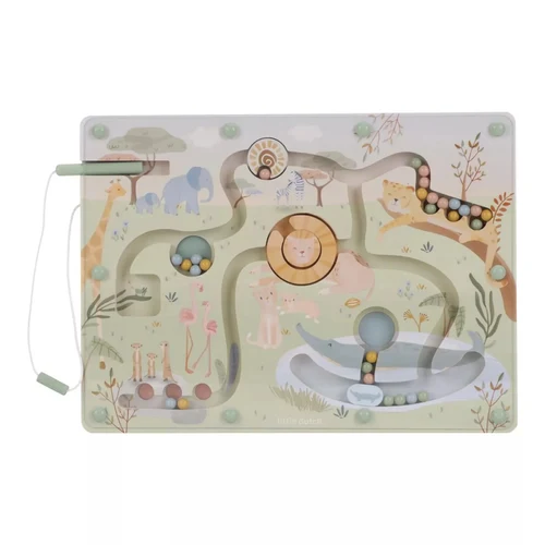 Labirint magnetic din lemn FSC - Safari Friends - Little Dutch