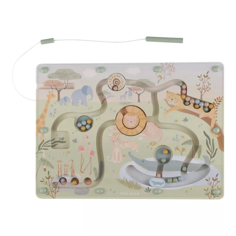 Labirint magnetic din lemn FSC - Safari Friends - Little Dutch 2