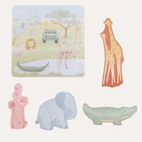 Puzzle 6 in 1 din carton FSC - Safari Friends - Little Dutch