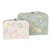 Valiza decorativa - set 2 bucati - Safari Friends - Little Dutch