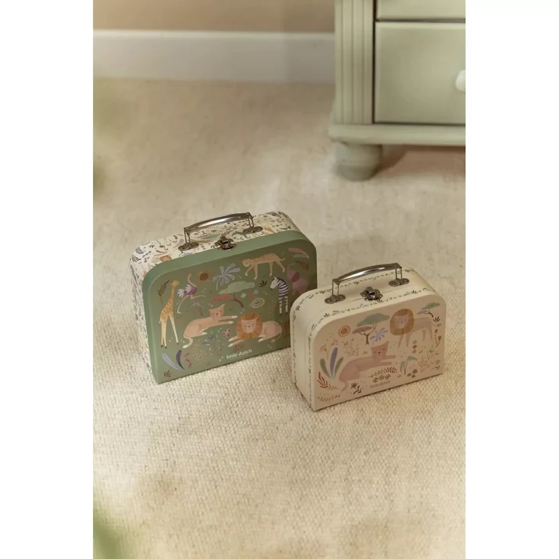 Valiza decorativa - set 2 bucati - Safari Friends - Little Dutch 3