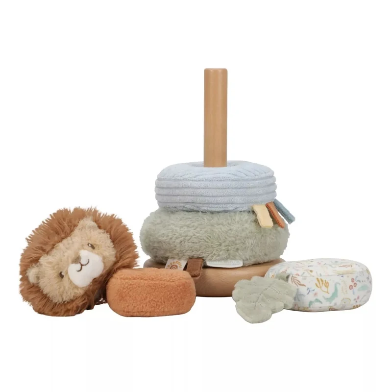 Jucarie din lemn FSC si textil pentru stivuire - Safari Friends - Little Dutch 2