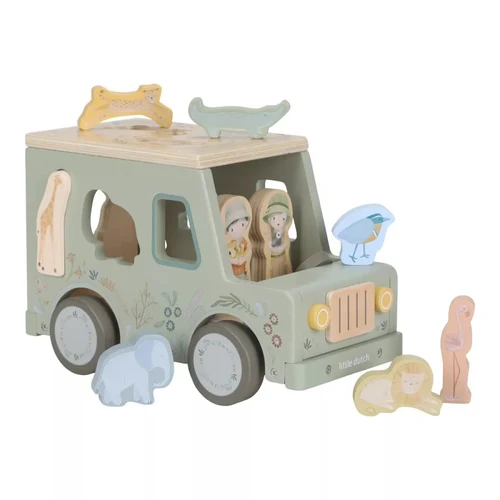 Jucarie din lemn FSC sortator forme - Masina - Safari Friends - Little Dutch