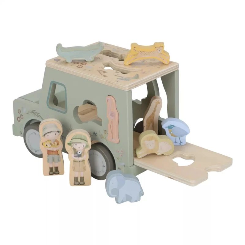 Jucarie din lemn FSC sortator forme - Masina - Safari Friends - Little Dutch 2