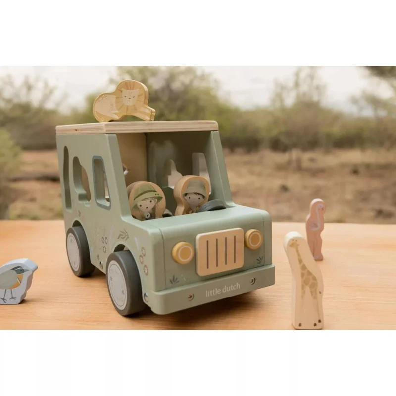 Jucarie din lemn FSC sortator forme - Masina - Safari Friends - Little Dutch 3