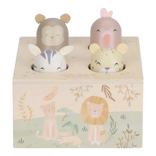 Jucarie interactiva Pop-up din lemn FSC - Safari Friends - Little Dutch