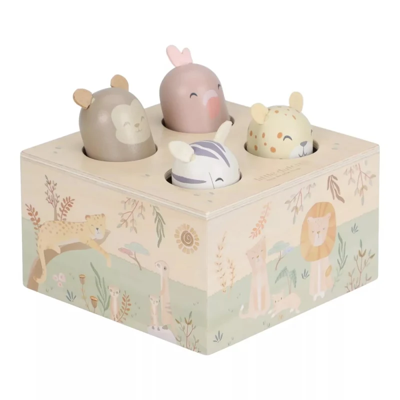 Jucarie interactiva Pop-up din lemn FSC - Safari Friends - Little Dutch 2
