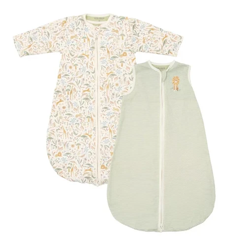 Sac de dormit 2 in 1 pentru 4 anotimpuri din bumbac organic - Safari Wonders - 70 cm - Little Dutch